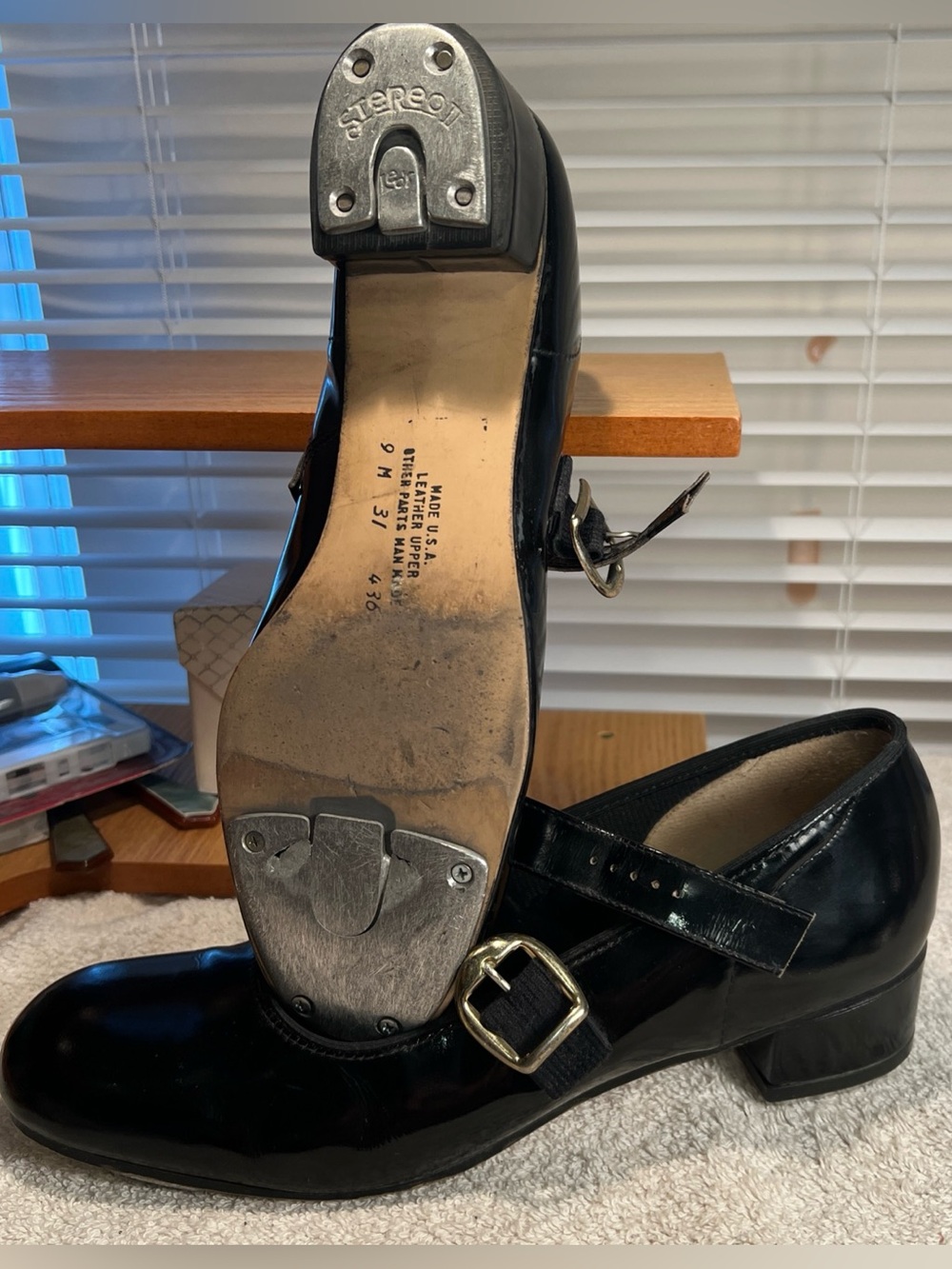 VTG Promenaders Black Patent Leather Mary Jane’s  Women's Tap Clog Dance Shoes